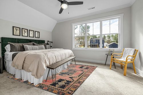 Loloi II Jocelyn Collection JOC-06 Rose/Rose 7'-10" x 10' Area Rug in Grey Traditional Bedroom with King Bed