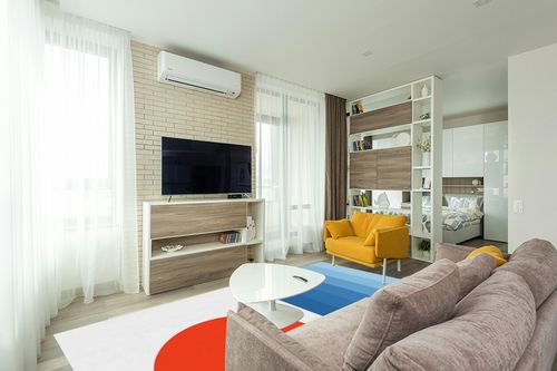 Modern Minimalist Navy White Red Area Rug for Living Room Bedroom Dining Room Nursery Room Contemporary Fluffy Carpets 8x10 Accent Kitchen No-Slip Kitchen Runner Rug Mat in Light Modern Living Room with TV