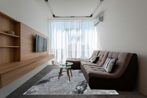 GLORY RUGS Modern Abstract Area Rug 8x10 Grey Black Large Rugs for Home Office Bedroom and Living Room in Grey Living Room with Brown Couch