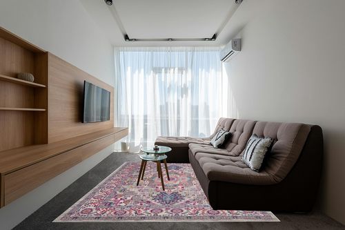 Nourison Passion Bohemian Light Grey/Pink 8' X 10' Area-Rug, Easy-Cleaning, Non Shedding, Bed Room, Living Room, Dining Room, Kitchen (8x10) in Grey Living Room with Brown Couch