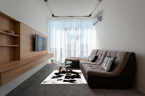 Black and White Cowhide Rug Natural Cow Skin Cow Hide Leather Area Rug Hair On, Large 5 ft X 6 ft Premium Black White Shed Free Natural Hide in Grey Living Room with Brown Couch