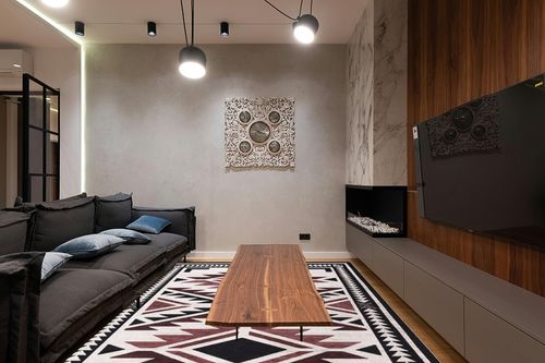 Abani Rectangular Area Rugs - 8' x 10' Beige Red Southwestern Style, Machine Washable, Stain Resistant and Non-Shedding Polypropylene Large Rugs in Dark Wood Living Room with Black Couch