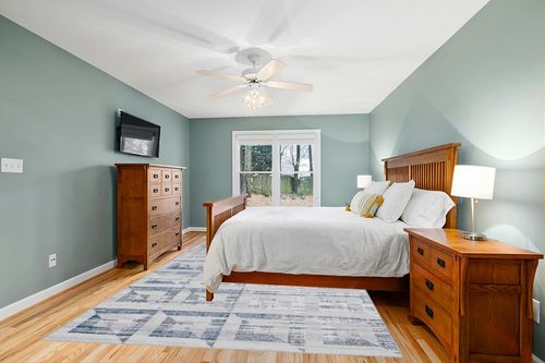 LUXE WEAVERS Modern Geometric Blue 8x10 Area Rug, Blue and Gray Abstract Shapes Carpet for Living Room and Bedroom in Teal and Orange Wood Bedroom