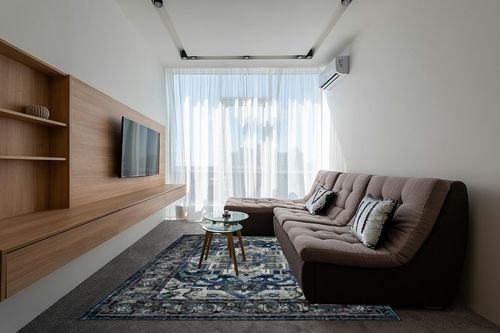 NEATIIP Washable Bohemian 8x10 Area Rug, Suitable for Bathroom for Bedroom Living Room Kitchen Outdoor The Boho Printed Area Rugs, Non-Slip Backing Washable Rug Blue/Coffee in Grey Living Room with Brown Couch