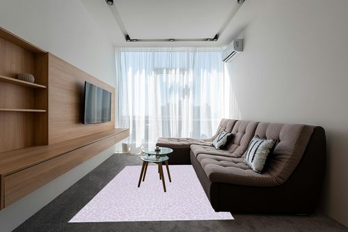 Safavieh Faux Hide Collection Area Rug - 6' x 9', Ivory & Pink, Leopard Rustic Design, Non-Shedding & Easy Care, Machine Washable Ideal for High Traffic Areas in Living Room, Bedroom (FAH505B) in Grey Living Room with Brown Couch