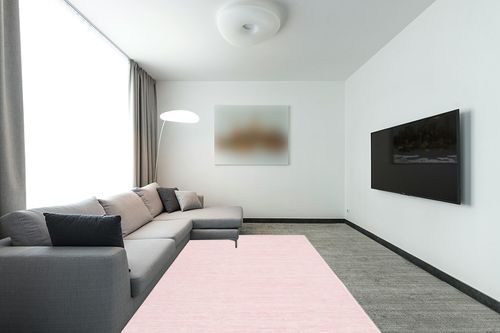 SAFAVIEH Vision Collection Area Rug - 6' x 9', Pink, Modern Ombre Tonal Chic Design, Non-Shedding & Easy Care, Ideal for High Traffic Areas in Living Room, Bedroom (VSN606U) in Modern Living Room with Grey Couch
