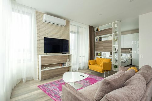 Nourison Passion Fuchsia 5'3" x 7'3" Area -Rug, Boho, Traditional, Easy -Cleaning, Non Shedding, Bed Room, Living Room, Hallway, (5' x 7') in Light Modern Living Room with TV