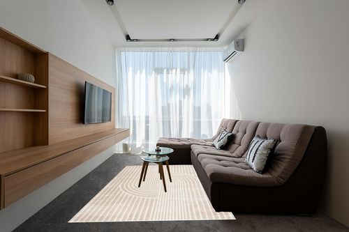 Abani Rugs Beige Arch Pattern Knot Modern Print Premium Area Rug - Contemporary No-Shed Neutral 6’ x 9’ Bedroom Rug in Grey Living Room with Brown Couch