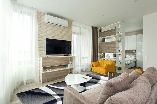 GLORY RUGS Area Rug 8x10 Navy Door Mat Modern Swirls Carpet Bedroom Living Room Contemporary Dining Accent Sevilla Collection 4816 in Light Modern Living Room with TV