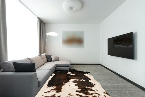 Loloi II Grand Canyon Collection GC-05 Beige/Brown, Transitional 6'-2" x 8' Area Rug in Modern Living Room with Grey Couch