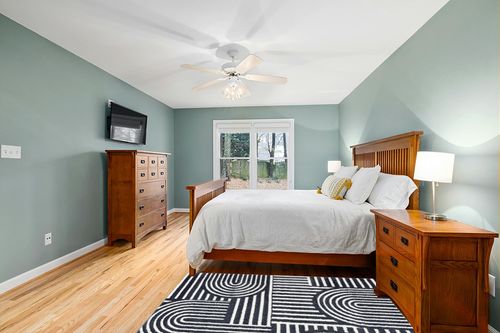 Abani Contemporary Mid-Century Design 4’ x 6’ Area Rug Rugs - Modern Non-Shed Arches Print Cream & Charcoal Bedroom Rug in Teal and Orange Wood Bedroom