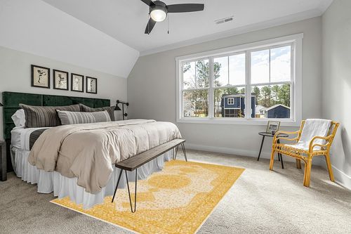 Rugs.com Dover Collection Rug – 6' x 9' Yellow Low-Pile Rug Perfect for Bedrooms, Dining Rooms, Living Rooms in Grey Traditional Bedroom with King Bed