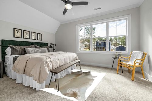 Genuine Champagne Cowhide Rug XL 6 x 7-8 ft. 180 x 240 cm in Grey Traditional Bedroom with King Bed