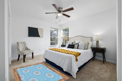 Ambesonne Floral Area Rug, Dandelion Petals Flying Fluffy Soft Flora in Pastel Tones Spring Romantic Design, Flat Woven Accent Rug for Living Room Bedroom Dining Room, 4' X 5' 7", Sky Blue White in White and Yellow Modern Bedroom