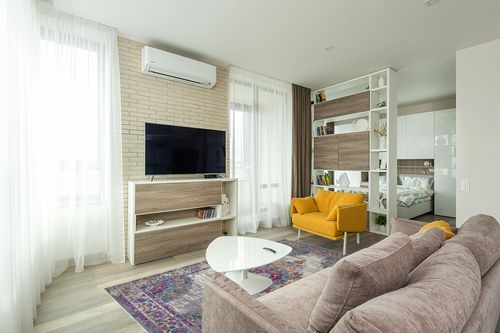 Leick Home 596114 Oryn Vintage Multicolor Medallion Boho Chic Living Room Bedroom Area Rug Rectangle 5'3" x 7'7" in Light Modern Living Room with TV