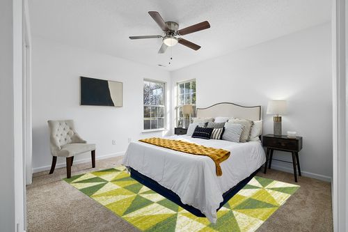 Antep Rugs Geometric 8x10 Modern Indoor Area Rug Siesta (Green, 7'10" x 10') in White and Yellow Modern Bedroom