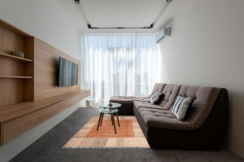 CASAVANI Collection Rectangular Rug - 5x8 Area Rug Orange Cotton Dhurrie Bordered Kilim Rug Indoor Outdoor Use Carpet Flatweave Rug High Traffic Area in Bedroom Dining Room Living Room in Grey Living Room with Brown Couch