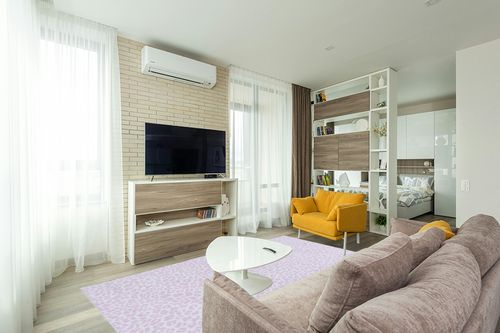 Safavieh Faux Hide Collection Area Rug - 6' x 9', Ivory & Pink, Leopard Rustic Design, Non-Shedding & Easy Care, Machine Washable Ideal for High Traffic Areas in Living Room, Bedroom (FAH505B) in Light Modern Living Room with TV