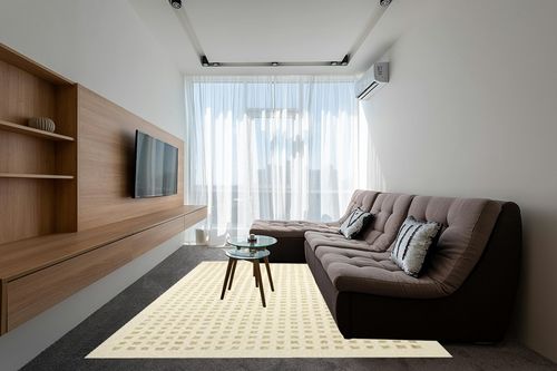 Loloi Chris Loves Julia Polly 7'-9" x 9'-9" Area Rug in Ivory/Natural - Large Neutral Area Rug, Unique Patterned Rug for Living Room, Bedroom, Dining Area, Home Office in Grey Living Room with Brown Couch