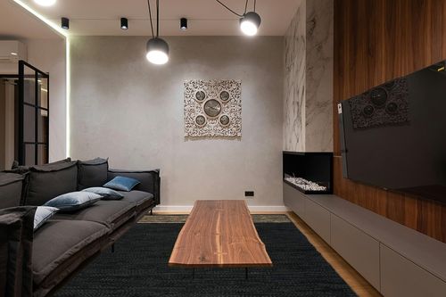 GRUHUM Jute Area Rugs 8x10ft- Natural Fibre Black Rectangular Leather Handwoven Boho Farmhouse Soft Braided Rustic Vintage Rugs for Indoor Outdoor Livingroom Bedroom Kitchen Hallways Enterways in Dark Wood Living Room with Black Couch