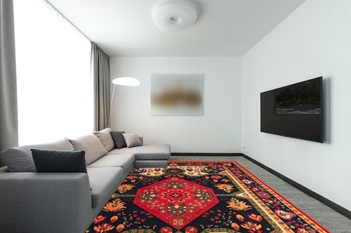 YIHOUSE Dornier Collection 9'x12' Area Rugs in Modern Living Room with Grey Couch