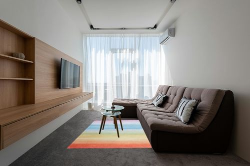 Well Woven Kids Rugs Sunrise 5' x 7' Multi Color Modern Printed Machine Washable Area Rug in Grey Living Room with Brown Couch
