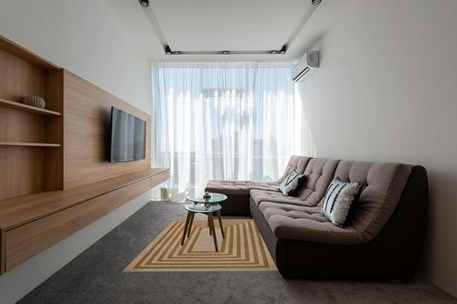 Lahome Washable Easy Jute Rug 5x7, Farmhouse Rugs for Living Room Modern Geometric Yellow Indoor Outdoor Rugs, Contemporary Non Slip Dining Mat Floor Carpet for Office Picnic in Grey Living Room with Brown Couch