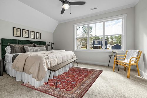 Rugland 6x9 Rug - Stain Resistant Washable Rug, Anti Slip Backing Rugs for Living Room, Vintage Tribal Area Rugs (TPR10-Burgundy, 6'x9') in Grey Traditional Bedroom with King Bed