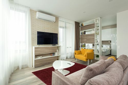 Well Woven Elle Basics | Emerson Shag Deep Red | Textured (5'3" x 7'3") Area Rug in Light Modern Living Room with TV