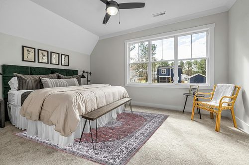 CAROMIO Vintage Area Rug in Grey Traditional Bedroom with King Bed