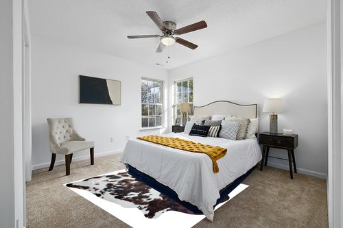 Sunshine Cowhides Genuine Tricolor Spotted Cowhide Rug - Luxurious Cow Rug for Bedroom, Living Room, and Home Decor Enthusiasts - Masterpiece of Style and Functionality - 6x6-7ft (180x210cm) in White and Yellow Modern Bedroom