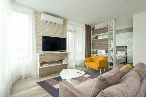 Rugshop Contemporary Blue Boxes Design Non-Slip Area Rug 5' x 7' - Trendy Geometric Pattern in Light Modern Living Room with TV