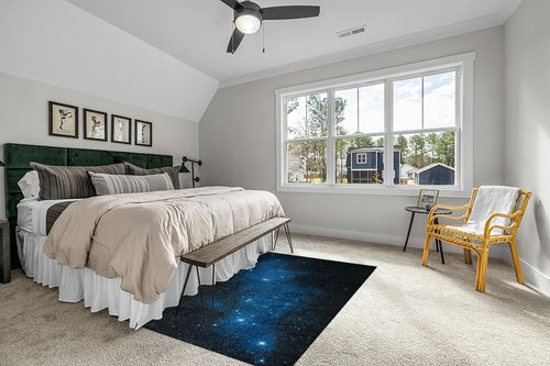 Mohawk Home Kids Playroom Boys Area Rug, Interstellar Blue (5' x 8') in Grey Traditional Bedroom with King Bed