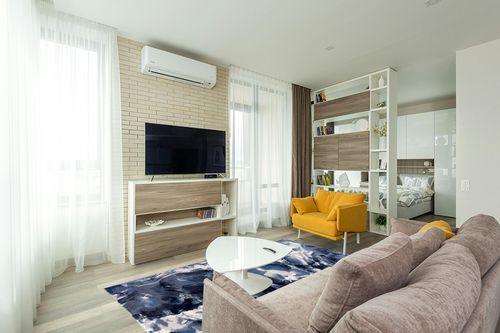 Abani Rugs Contemporary Blue & Grey Marble Ice Design 5’3” x 7’6” (5'x8') Area Rug - Modern Swirl Watercolor Non-Shedding Bedroom Rug in Light Modern Living Room with TV