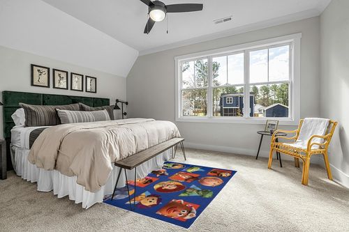 Gertmenian Disney Toy Story Rug Boys Girls Childrens Bedroom Decor Kids Home Play Room Mat Bedding Area Carpet, 54x78 Large, Pixar Multi-Colored Navy Blue in Grey Traditional Bedroom with King Bed