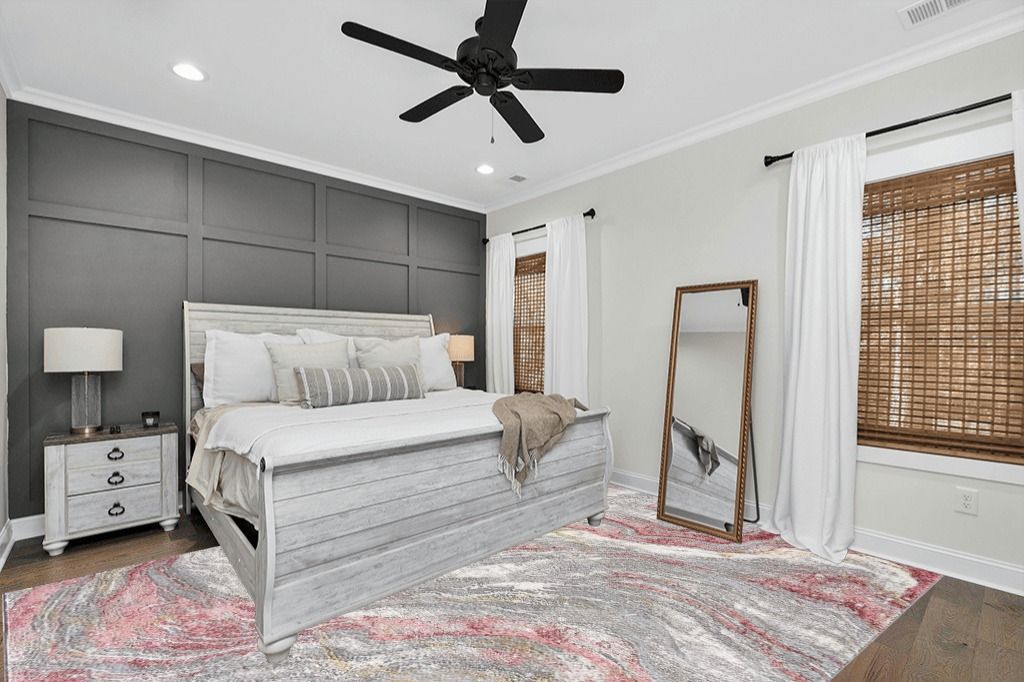 Grey Farmhouse Rugs Hauteloom Bohemian Abstract Rectangular Area Rug in Modern transitional bedroom