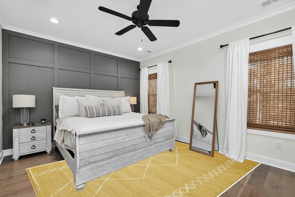 Yellow Farmhouse Rugs Luxe Weavers Moroccan Yellow Abstract Area Rug in Modern transitional bedroom