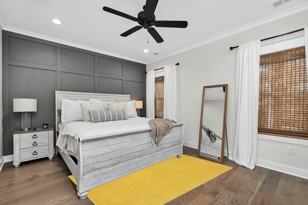 Rug Visualizer For Your 5x7 Yellow Area Rug Contemporary Power Loomed Yellow Polypropylene Outdoor/Indoor Area Rug in Modern transitional bedroom
