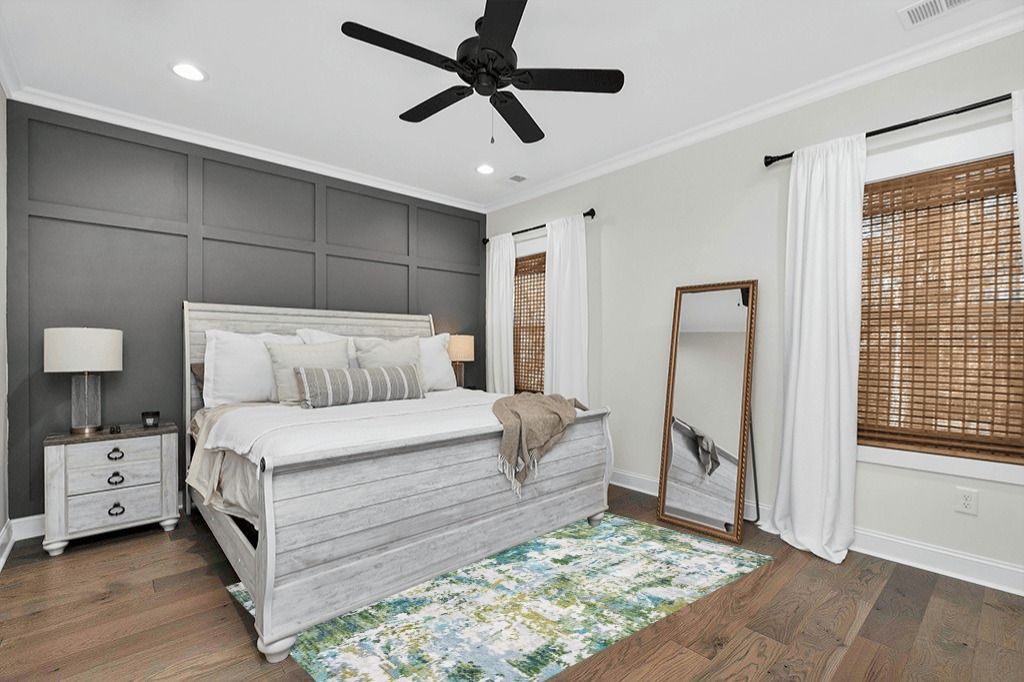 Green Farmhouse Rugs Kakania Modern Abstract Green/Turquoise Rectangular Area Rug in Modern transitional bedroom