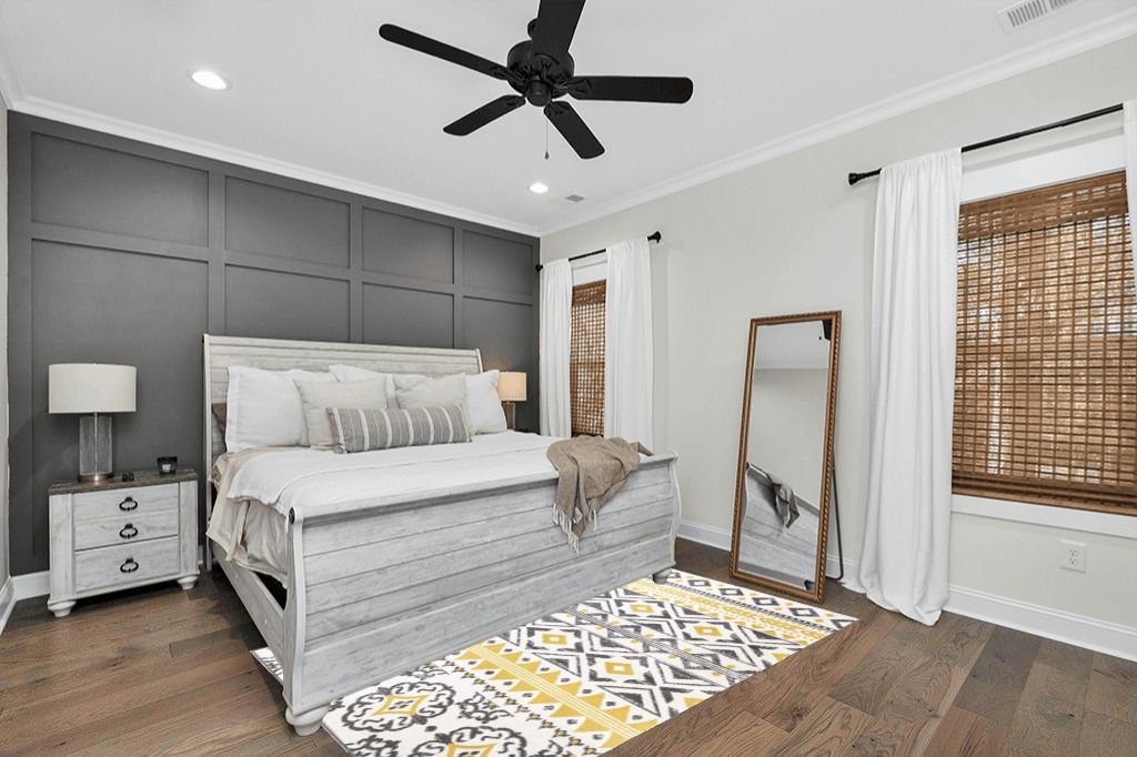Yellow Farmhouse Rugs Bohemian Geometric Yellow Rectangular Area Rug in Modern transitional bedroom