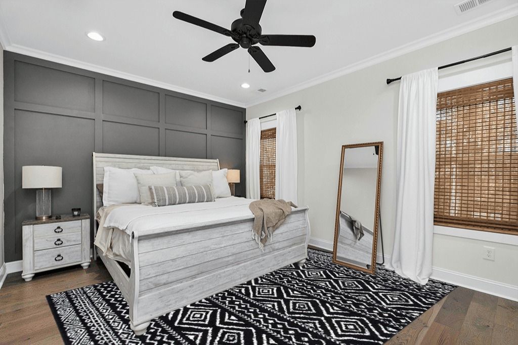 Test an 8x10 Black and White Area Rug in Your Room Safavieh Moroccan Boho Power-Loomed Rectangular Area Rug in Modern transitional bedroom