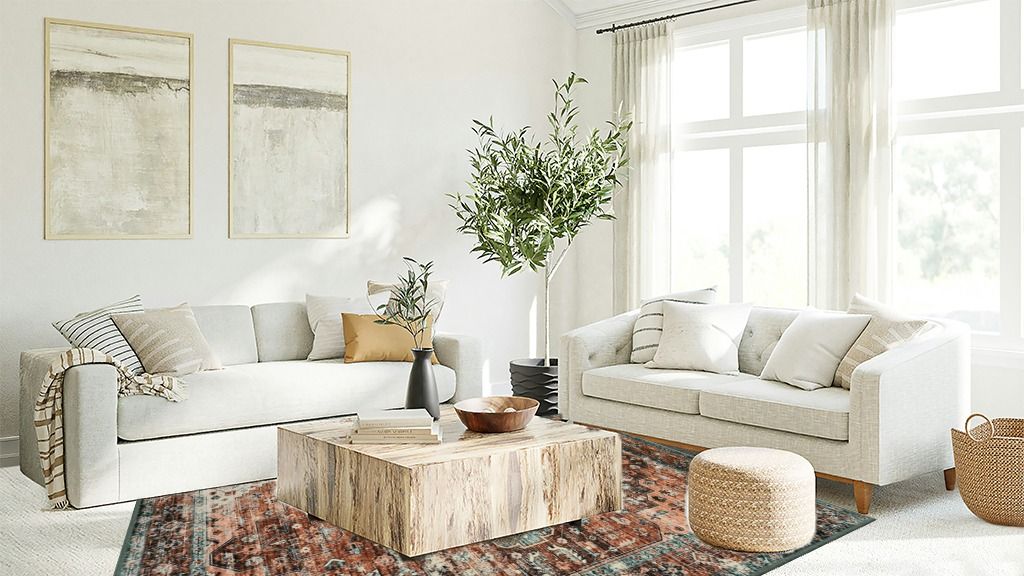 Green Farmhouse Rugs Moynesa Vintage Floral Chenille Area Rug in Living room