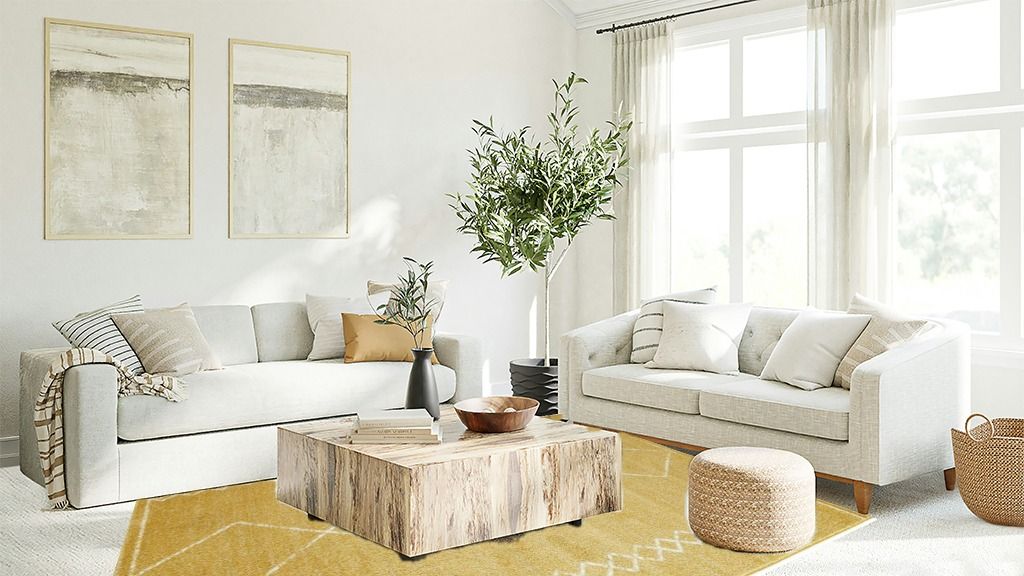Yellow Farmhouse Rugs Luxe Weavers Moroccan Yellow Abstract Area Rug in Living room