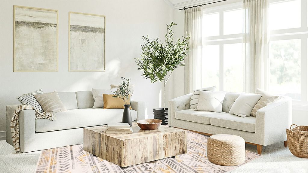 Yellow Farmhouse Rugs Bohemian Geometric Yellow Rectangular Area Rug in Living room