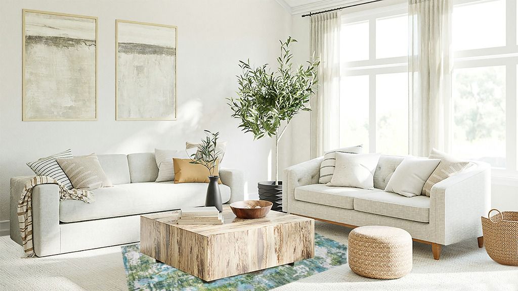 Green Farmhouse Rugs Kakania Modern Abstract Green/Turquoise Rectangular Area Rug in Living room
