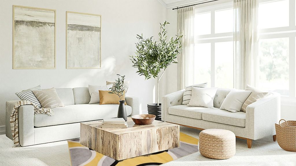 Rug Visualizer For Your 5x7 Yellow Area Rug Yellow Contemporary Stain Resistant, non slip Area Rug in Living room