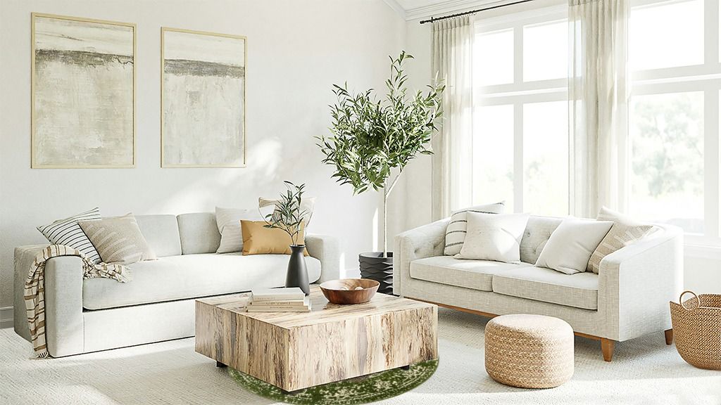 Green Farmhouse Rugs Green Nature Geometric Round Area Rug in Living room