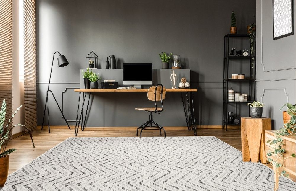 Grey Farmhouse Rugs Safavieh Chevron Ivory/Charcoal Transitional Rectangular Area Rug in Home office