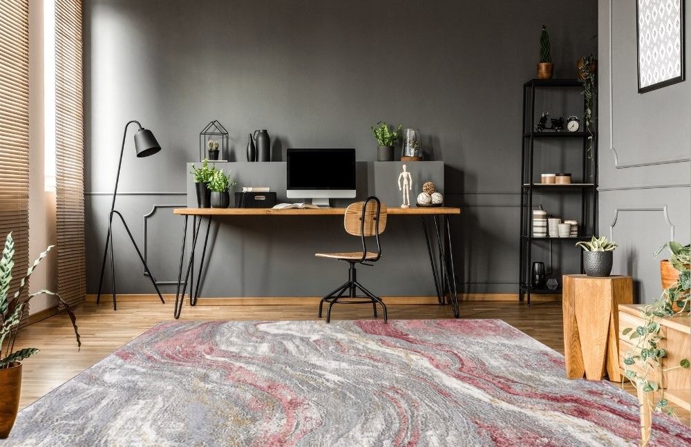 Grey Farmhouse Rugs Hauteloom Bohemian Abstract Rectangular Area Rug in Home office