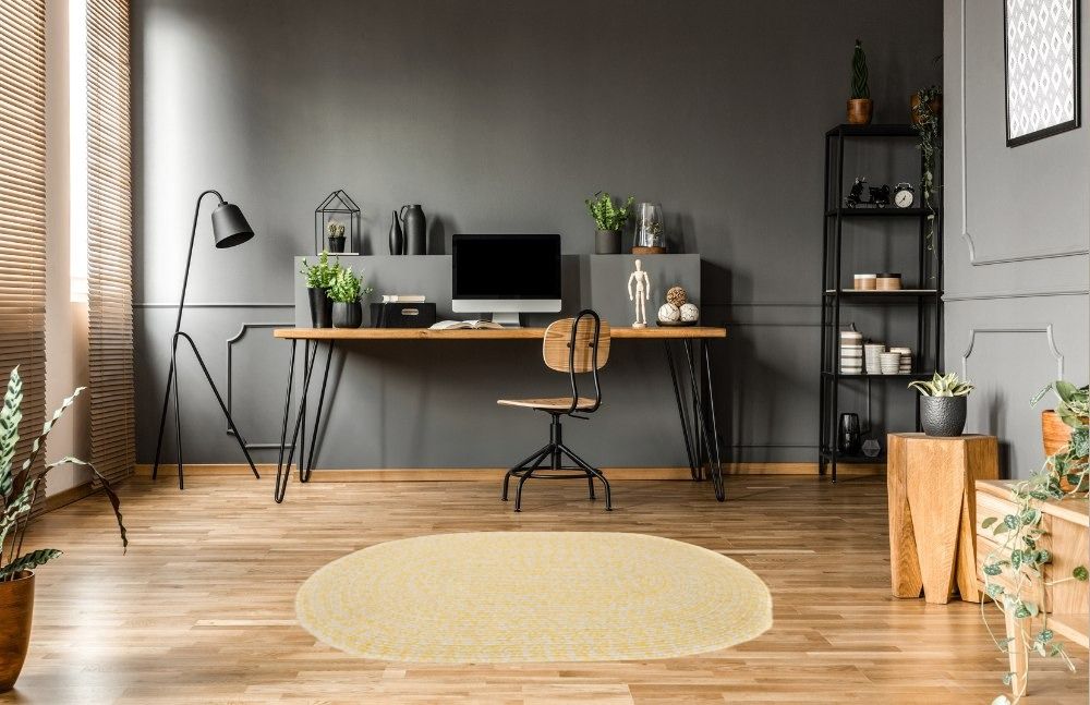 Yellow Farmhouse Rugs "Super Area Rugs Farmhouse Gingham Oval Area Rug - Yellow & White, Reversible & Washable - 5' X 7' - Hand Made" in Home office